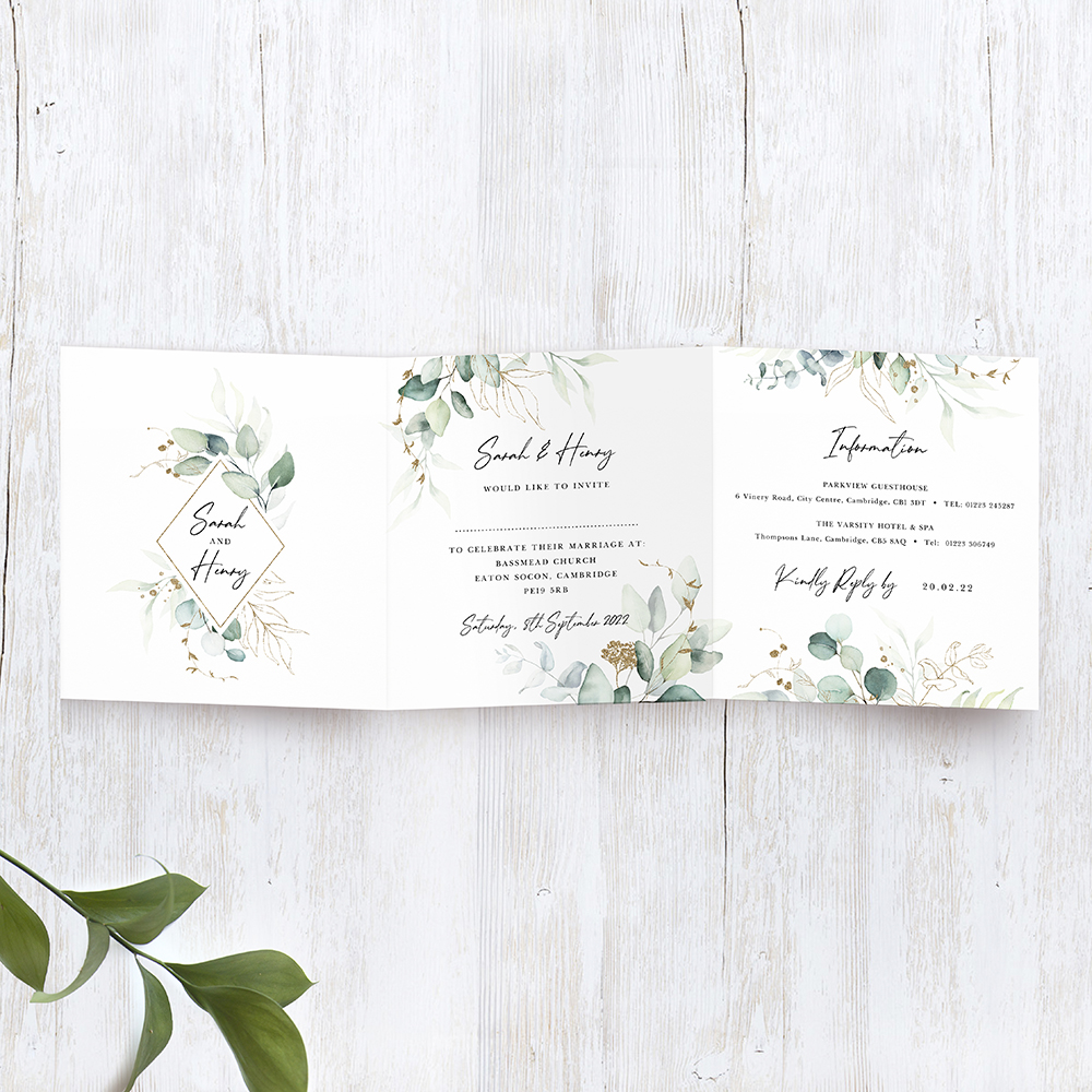 Save the Date Greenery Wedding Invitation, Greenery Card, eucalyptus Design, Printed Cards or Electronic Invite buy {Greenery Collection}